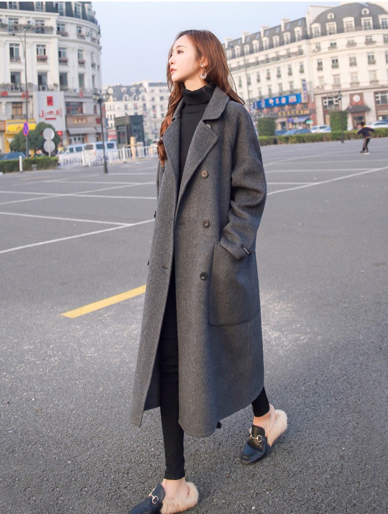 Autumn / Winter New Popular Long Knee-length Gray Thickened